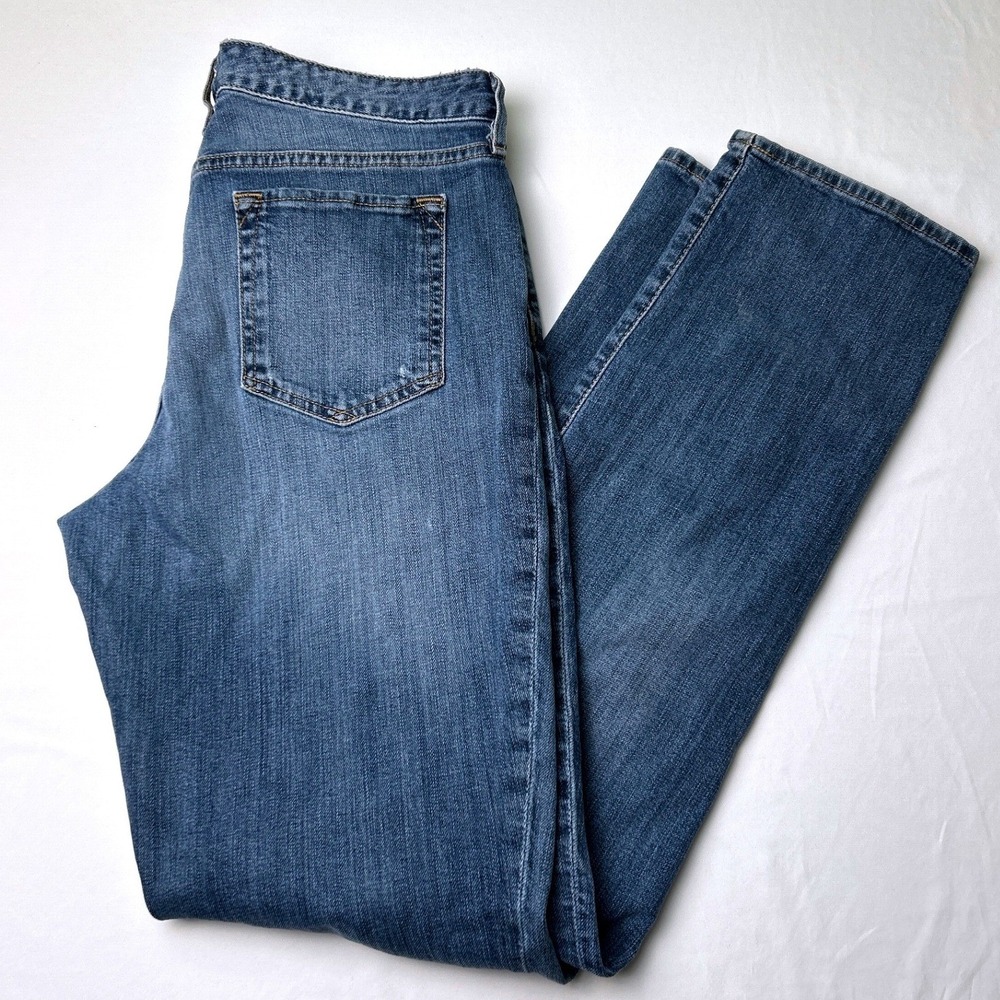 Eddie Bauer Womens Straight Leg Jeans Size 8 Slightly Curvy Medium Wash Stretch